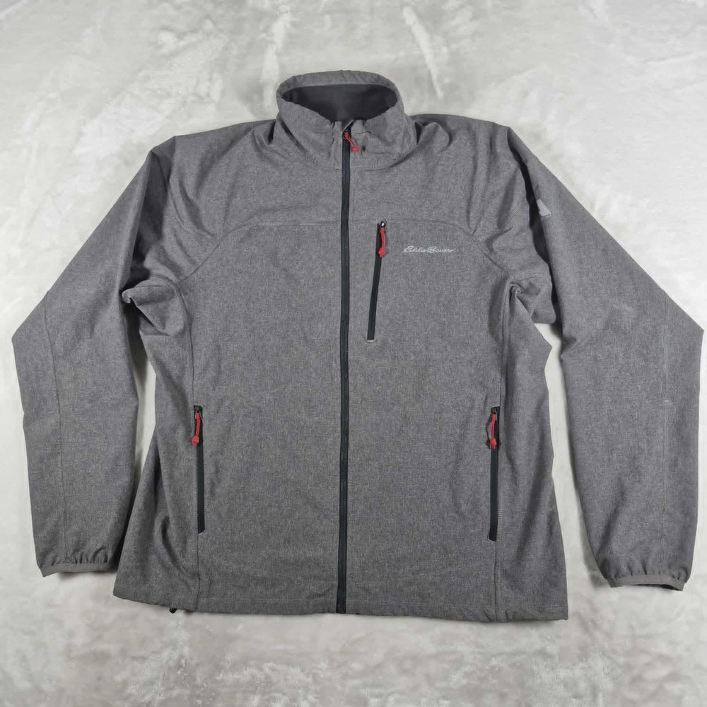 Eddie Bauer First Ascent Full Zip Jacket Men's Large Gray Outdoors Hiking Casual